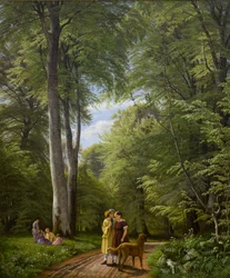 Ein Buchenwald im Mai nahe Iselingen Manor, Seeland, 1857